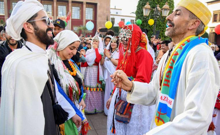 احتفال بالسنة الأمازيغية أمام البرلمان المغربي